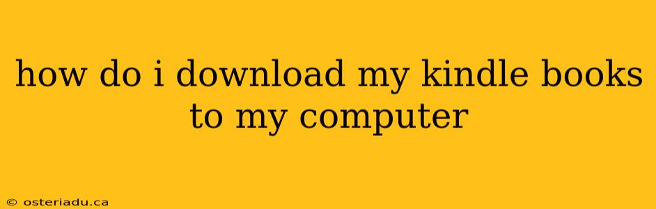 how do i download my kindle books to my computer