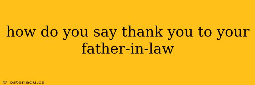 how do you say thank you to your father-in-law