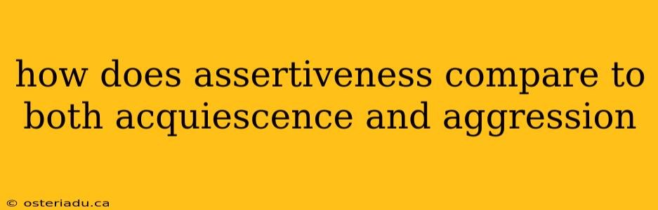 how does assertiveness compare to both acquiescence and aggression