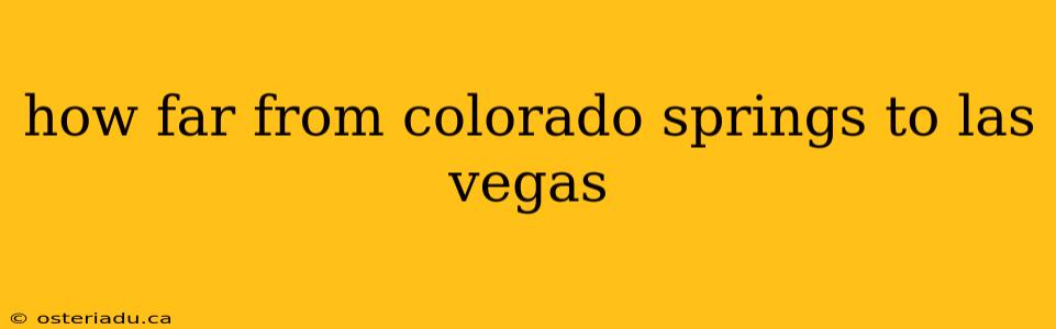 how far from colorado springs to las vegas