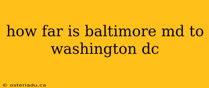 how far is baltimore md to washington dc