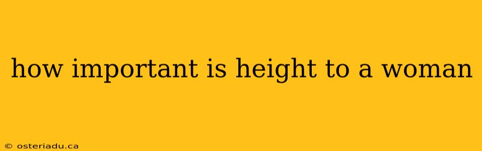 how important is height to a woman