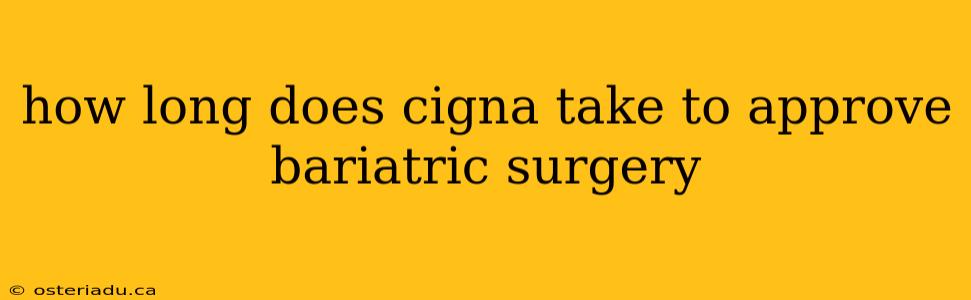 how long does cigna take to approve bariatric surgery