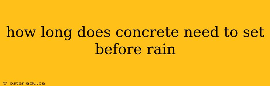 how long does concrete need to set before rain