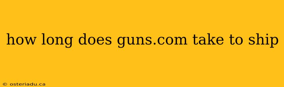 how long does guns.com take to ship