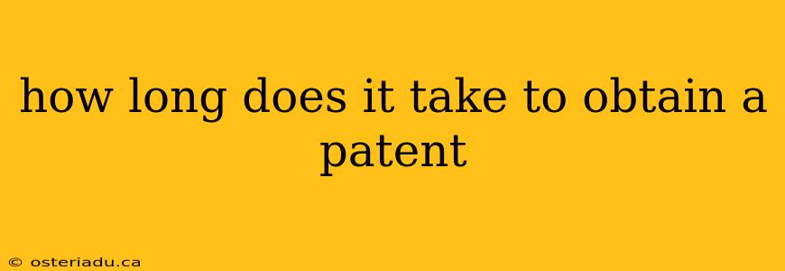 how long does it take to obtain a patent