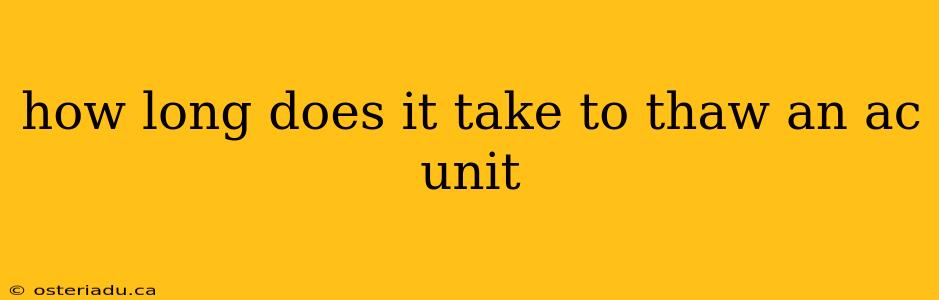 how long does it take to thaw an ac unit