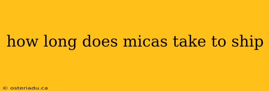 how long does micas take to ship