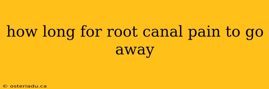 how long for root canal pain to go away