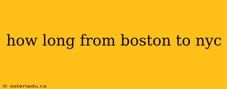 how long from boston to nyc