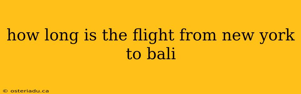 how long is the flight from new york to bali