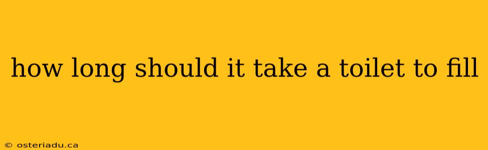 how long should it take a toilet to fill