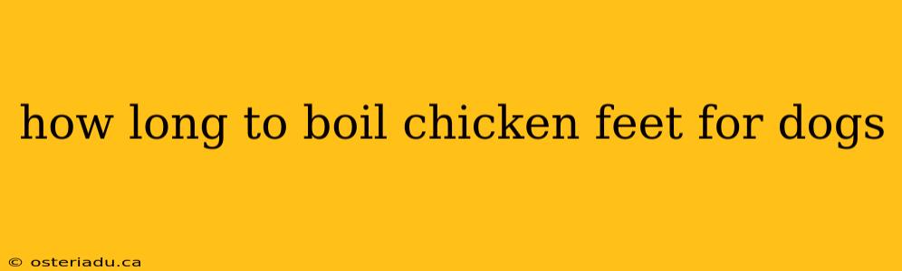 how long to boil chicken feet for dogs