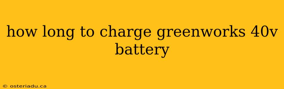 how long to charge greenworks 40v battery