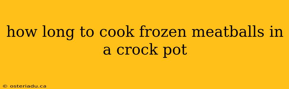 how long to cook frozen meatballs in a crock pot