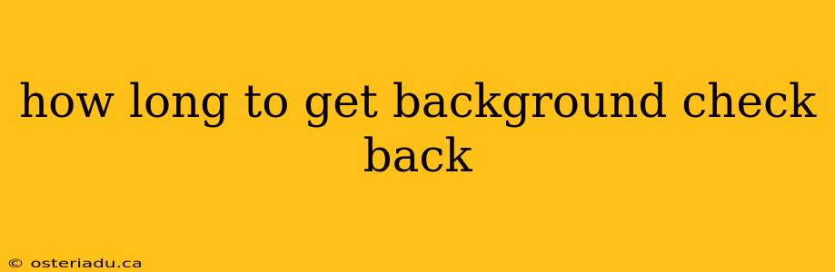 how long to get background check back