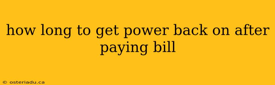 how long to get power back on after paying bill