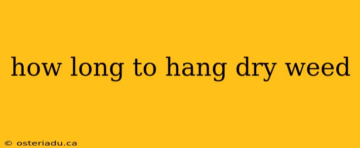 how long to hang dry weed