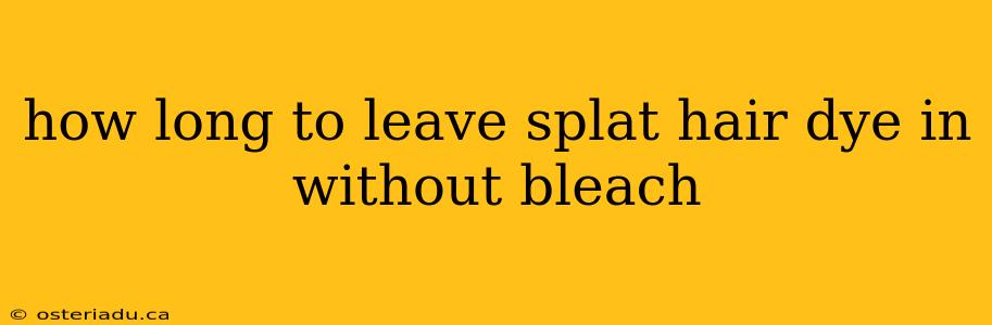 how long to leave splat hair dye in without bleach