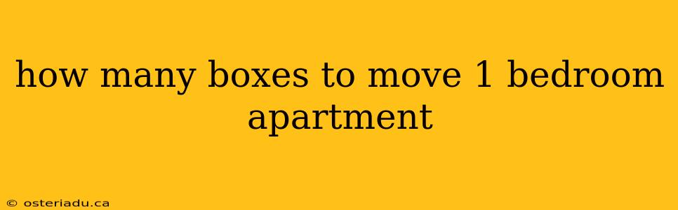 how many boxes to move 1 bedroom apartment