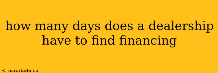 how many days does a dealership have to find financing