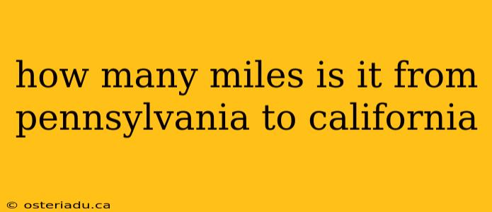 how many miles is it from pennsylvania to california