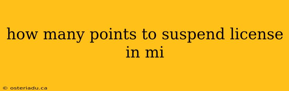 how many points to suspend license in mi