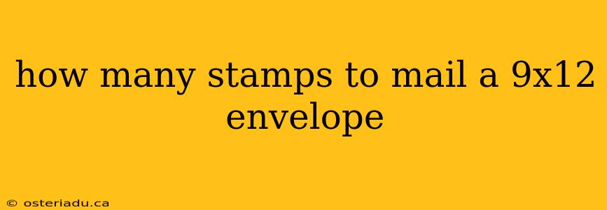 how many stamps to mail a 9x12 envelope