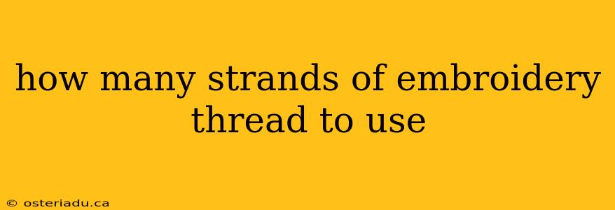 how many strands of embroidery thread to use