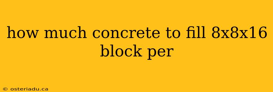 how much concrete to fill 8x8x16 block per