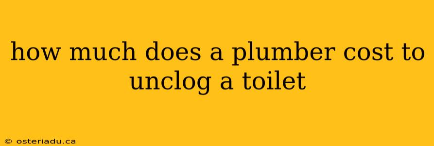 how much does a plumber cost to unclog a toilet