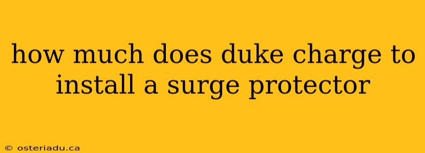 how much does duke charge to install a surge protector