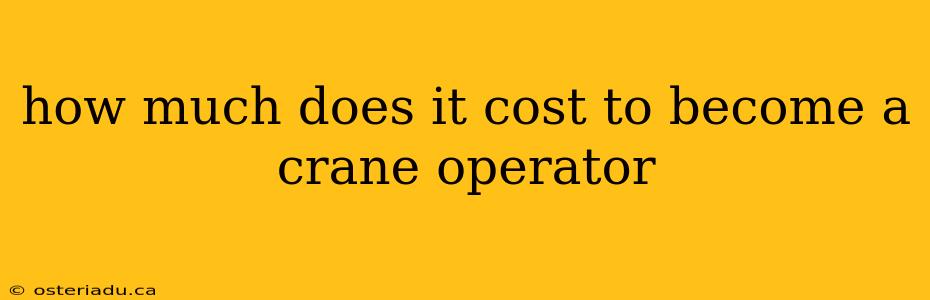 how much does it cost to become a crane operator