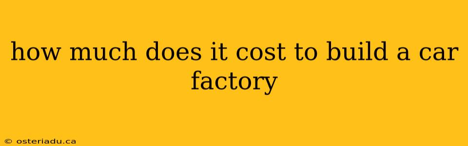 how much does it cost to build a car factory