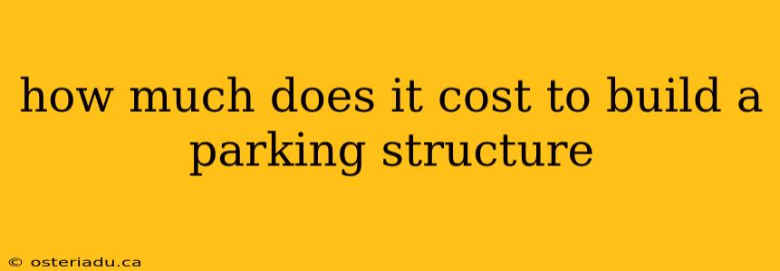 how much does it cost to build a parking structure