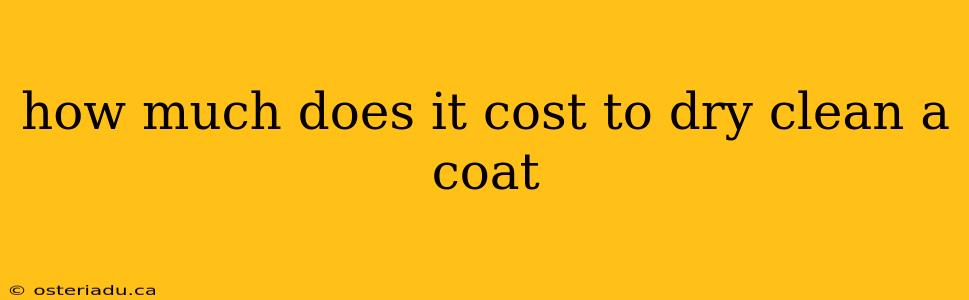 how much does it cost to dry clean a coat