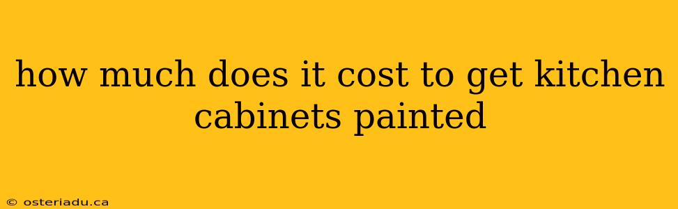 how much does it cost to get kitchen cabinets painted