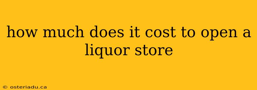 how much does it cost to open a liquor store