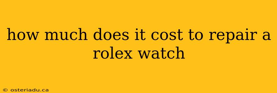 how much does it cost to repair a rolex watch