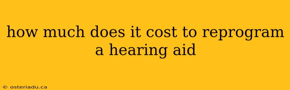 how much does it cost to reprogram a hearing aid