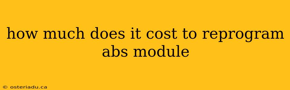 how much does it cost to reprogram abs module