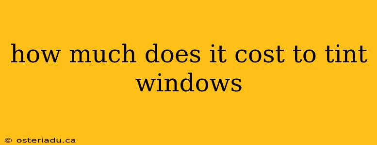 how much does it cost to tint windows