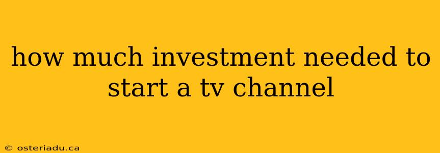 how much investment needed to start a tv channel