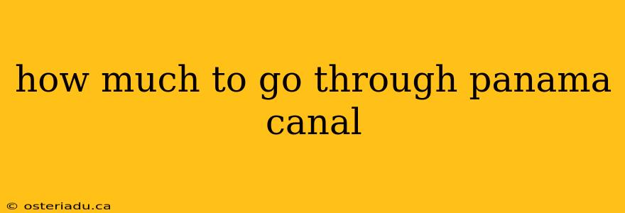 how much to go through panama canal