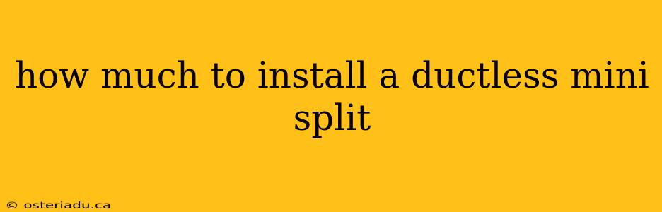 how much to install a ductless mini split