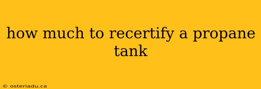 how much to recertify a propane tank