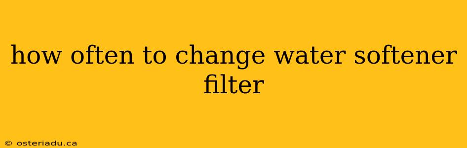 how often to change water softener filter