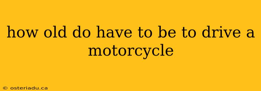 how old do have to be to drive a motorcycle