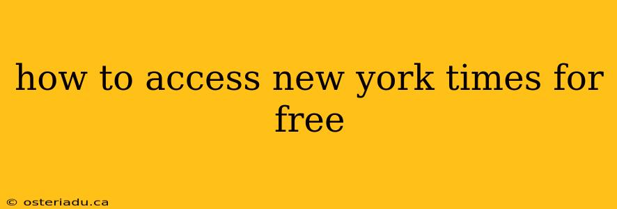 how to access new york times for free