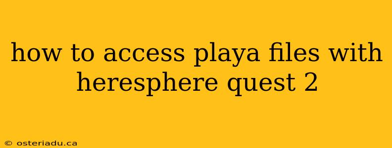 how to access playa files with heresphere quest 2